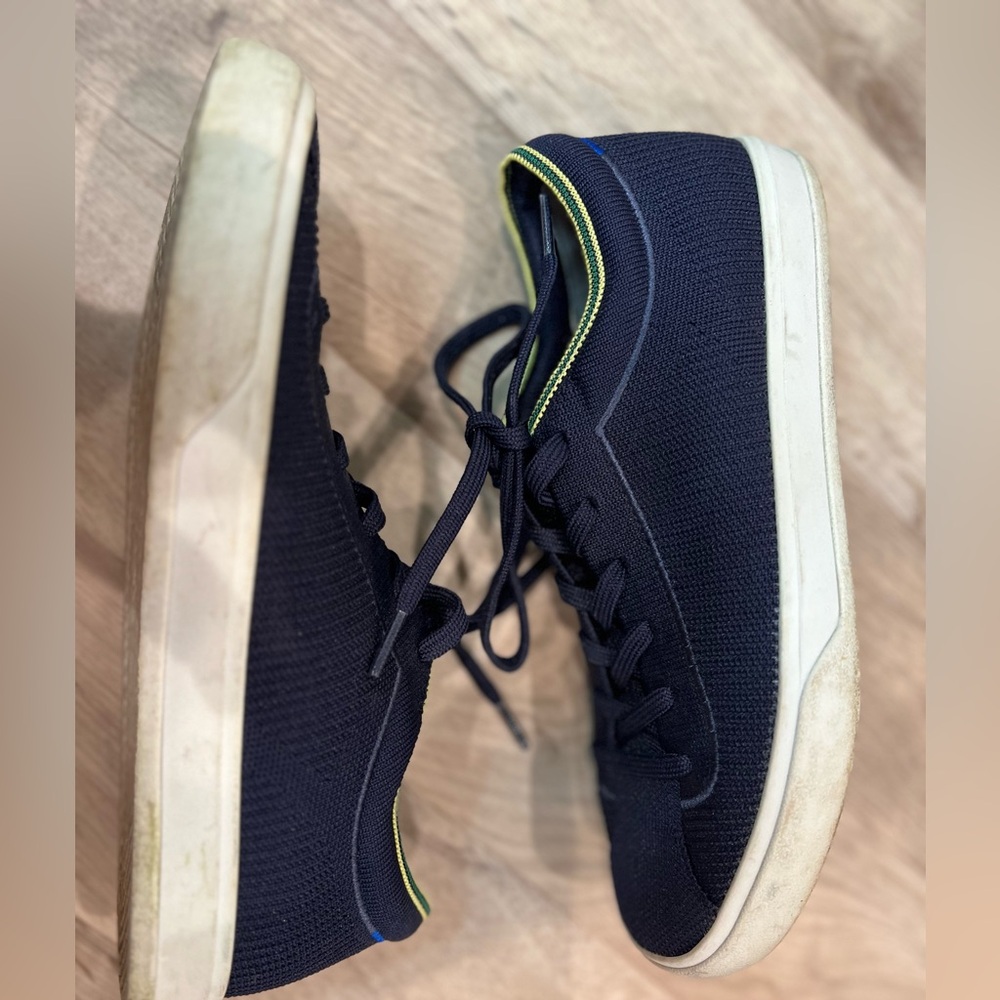 Rothy's Navy and Lime Green Sneakers - Picture 6 of 7
